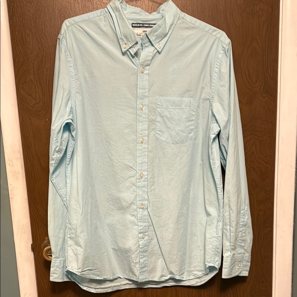 Old Navy turquoise button down shirt size L